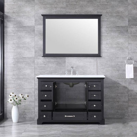 Image of Dukes Modern Espresso 48" Single Vanity with Quartz Top, With Faucet and Mirror