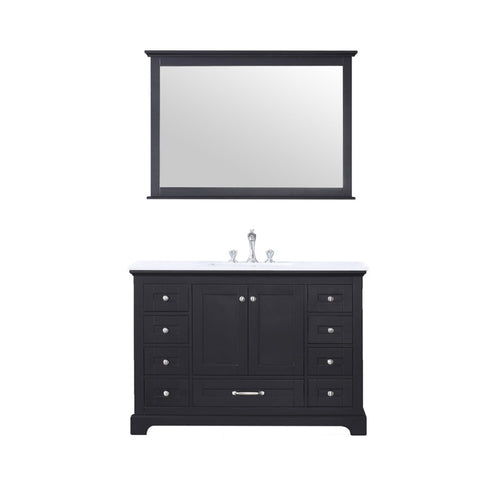Image of Dukes Modern Espresso 48" Single Vanity with Quartz Top, With Faucet and Mirror