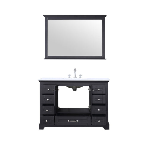 Image of Dukes Modern Espresso 48" Single Vanity with Quartz Top, With Faucet and Mirror