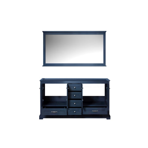 Image of Lexora Dukes Transitional Navy Blue 60" Double Vanity, no Top | LD342260DE00M58