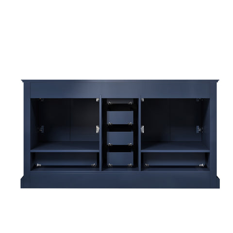 Image of Lexora Dukes Transitional Navy Blue 60" Double Vanity, no Top | LD342260DE00M58