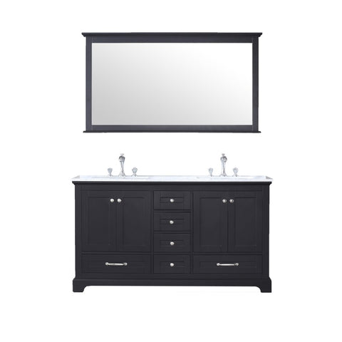 Image of Lexora Dukes Transitional Espresso 60" Double Vanity Set | LD342260DGDSM58F