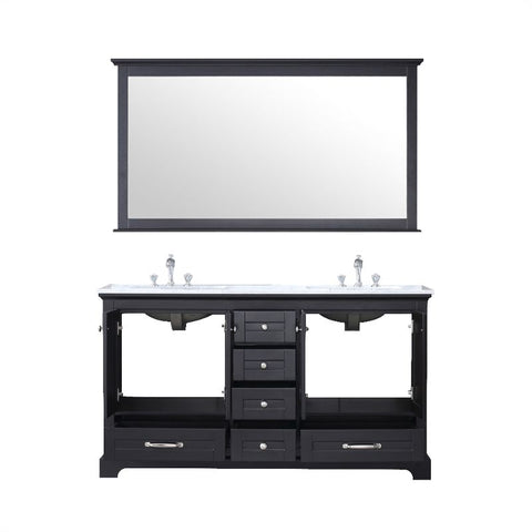 Image of Lexora Dukes Transitional Espresso 60" Double Vanity Set | LD342260DGDSM58F