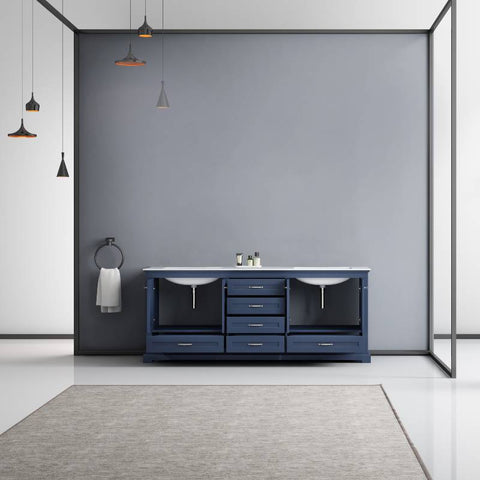 Image of Lexora Dukes Transitional Navy Blue 80" Double Vanity | LD342280DEDS000