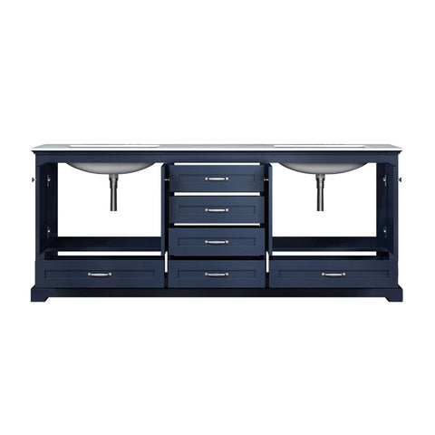 Image of Lexora Dukes Transitional Navy Blue 80" Double Vanity | LD342280DEDS000