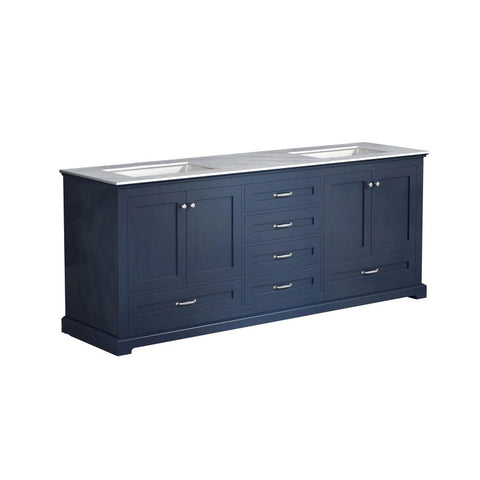 Image of Lexora Dukes Transitional Navy Blue 80" Double Vanity | LD342280DEDS000