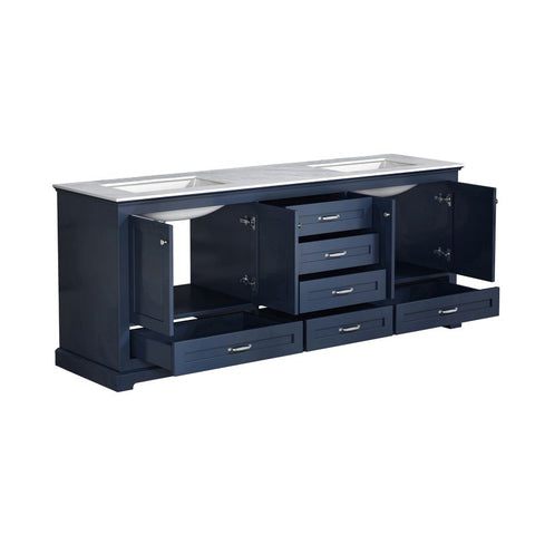 Image of Lexora Dukes Transitional Navy Blue 80" Double Vanity | LD342280DEDS000