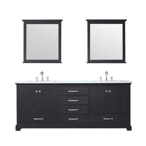 Image of Lexora Dukes Transitional Espresso 80" Double Vanity Set | LD342280DGDSM30F
