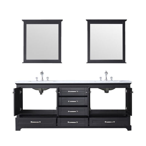Image of Lexora Dukes Transitional Espresso 80" Double Vanity Set | LD342280DGDSM30F