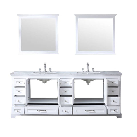 Image of Lexora Dukes Transitional White 84" Double Vanity Set | LD342284DADSM34F