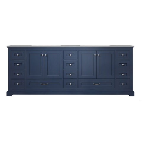 Image of Lexora Dukes Transitional Navy Blue 84" Double Vanity | LD342284DEDS000