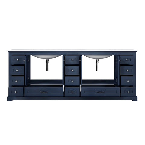 Image of Lexora Dukes Transitional Navy Blue 84" Double Vanity | LD342284DEDS000