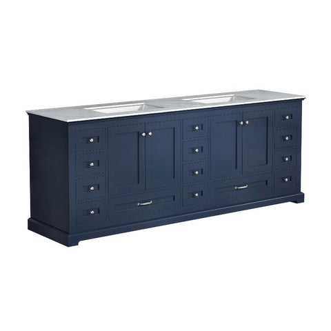 Image of Lexora Dukes Transitional Navy Blue 84" Double Vanity | LD342284DEDS000
