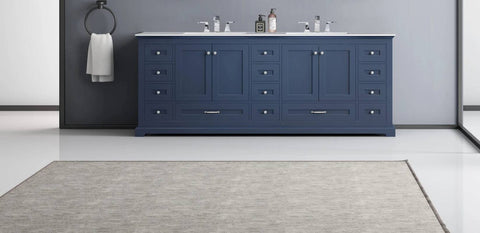 Image of Dukes Modern Navy Blue 84" Double Vanity with Quartz Top, No Mirror