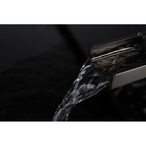 Image of Lexora Balzani Brass Single Hole Waterfall Bathroom Faucet - Gun Metal | LFS1011GM