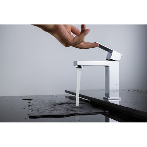 Image of Lexora Monte Modern Stainless Steel Single Hole Bathroom Faucet - Chrome | LFS1012CH