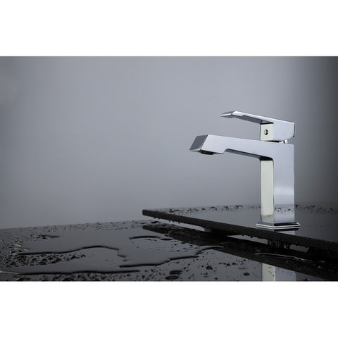 Image of Lexora Labaro Brass Single Hole Bathroom Faucet - Chrome | LFS3011CH