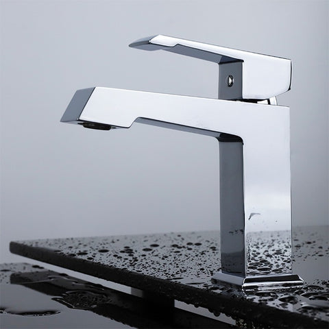 Image of Lexora Labaro Brass Single Hole Bathroom Faucet - Chrome | LFS3011CH
