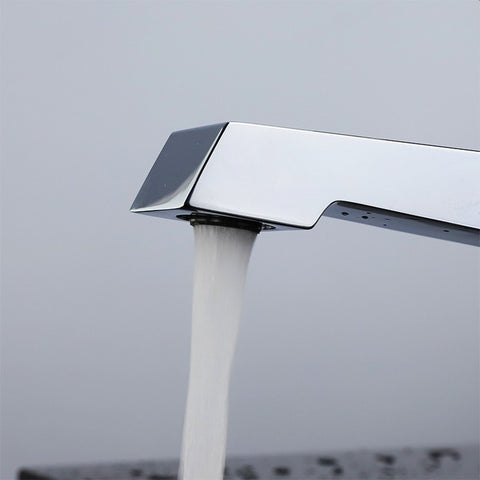 Image of Lexora Labaro Brass Single Hole Bathroom Faucet - Chrome | LFS3011CH