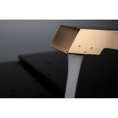 Image of Lexora Labaro Brass Single Hole Bathroom Faucet - Rose Gold | LFS3011RG