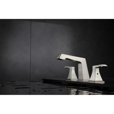 Image of Lexora Balduina Brass 3 Hole 8" Widespread Bathroom Faucet - Brushed Nickel | LFT4011BN