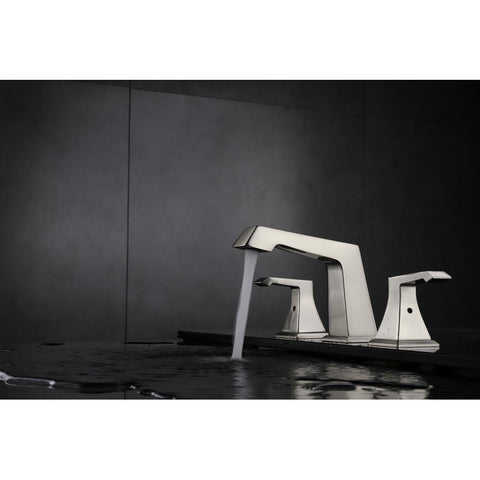 Image of Lexora Balduina Brass 3 Hole 8" Widespread Bathroom Faucet - Brushed Nickel | LFT4011BN