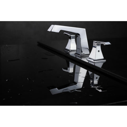 Image of Lexora Balduina Brass 3 Hole 8" Widespread Bathroom Faucet - Chrome | LFT4011CH