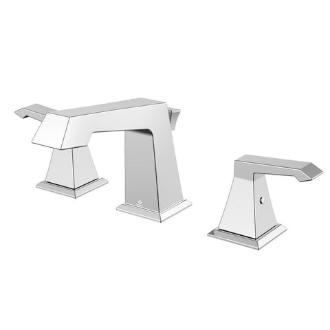 Image of Lexora Balduina Brass 3 Hole 8" Widespread Bathroom Faucet - Chrome | LFT4011CH