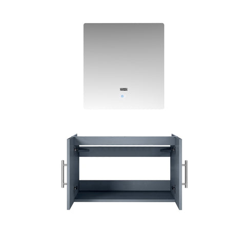 Image of Lexora Geneva Transitional Dark Grey 30" Vanity with 30" Led Mirror, no Top | LG192230DB00LM30