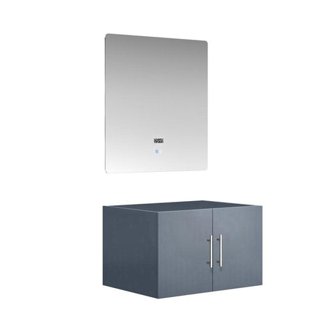 Image of Lexora Geneva Transitional Dark Grey 30" Vanity with 30" Led Mirror, no Top | LG192230DB00LM30