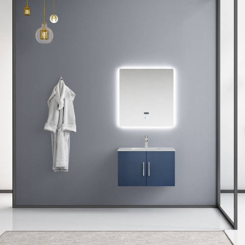 Image of Lexora Geneva Transitional Navy Blue 30" Single Sink Vanity Set | LG192230DEDSLM30F