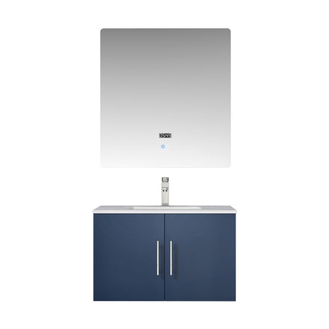 Image of Lexora Geneva Transitional Navy Blue 30" Single Sink Vanity Set | LG192230DEDSLM30F