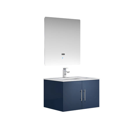 Image of Lexora Geneva Transitional Navy Blue 30" Single Sink Vanity Set | LG192230DEDSLM30F