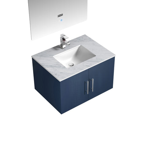 Image of Lexora Geneva Transitional Navy Blue 30" Single Sink Vanity Set | LG192230DEDSLM30F