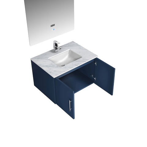 Image of Lexora Geneva Transitional Navy Blue 30" Single Sink Vanity Set | LG192230DEDSLM30F