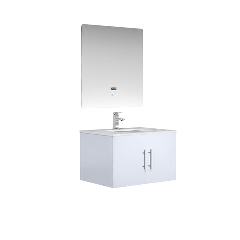 Image of Lexora Geneva Transitional Glossy White 30" Single Sink Vanity Set | LG192230DMDSLM30F