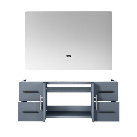 Image of Lexora Geneva Transitional Dark Grey 48" Vanity with 48" Led Mirror, no Top | LG192248DB00LM48