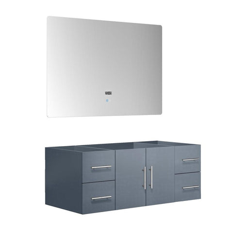 Image of Lexora Geneva Transitional Dark Grey 48" Vanity with 48" Led Mirror, no Top | LG192248DB00LM48