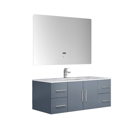 Image of Lexora Geneva Transitional Dark Grey 48" Single Sink Vanity Set | LG192248DBDSLM48F