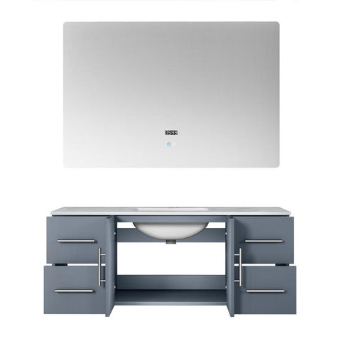 Image of Lexora Geneva Transitional Dark Grey 48" Single Sink Vanity with 48" Led Mirror | LG192248DBDSLM48