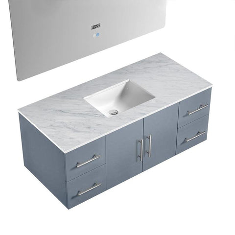 Image of Lexora Geneva Transitional Dark Grey 48" Single Sink Vanity with 48" Led Mirror | LG192248DBDSLM48