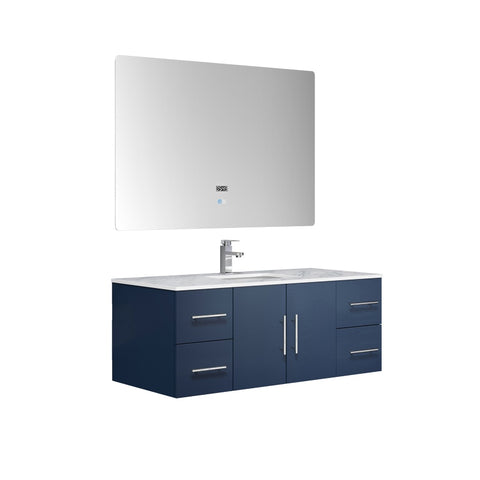 Image of Lexora Geneva Transitional Navy Blue 48" Single Sink Vanity Set | LG192248DEDSLM48F