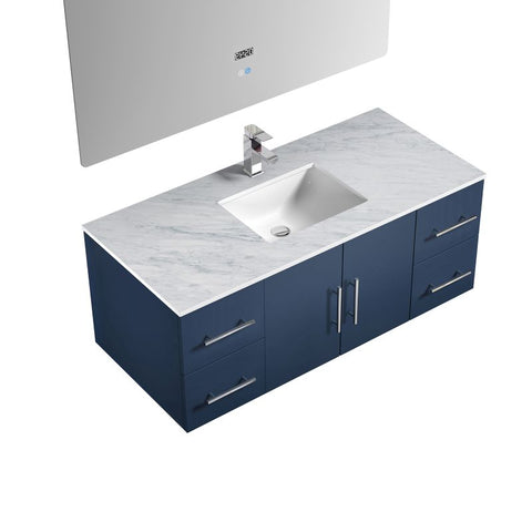Image of Lexora Geneva Transitional Navy Blue 48" Single Sink Vanity Set | LG192248DEDSLM48F