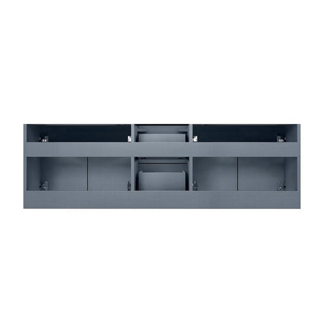 Image of Lexora Geneva Transitional Dark Grey 60" Double Sink Vanity with 60" Led Mirror, no Top | LG192260DB00LM60