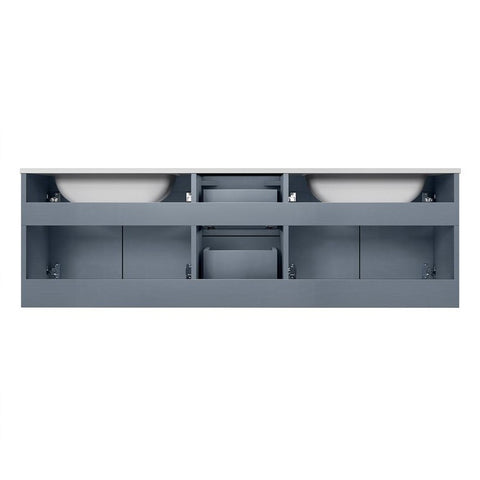 Image of Lexora Geneva Transitional Dark Grey 60" Double Sink Vanity Set | LG192260DBDSLM60F