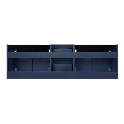 Image of Lexora Geneva Transitional Navy Blue 60" Double Sink Vanity with 60" Led Mirror, no Top | LG192260DE00LM60