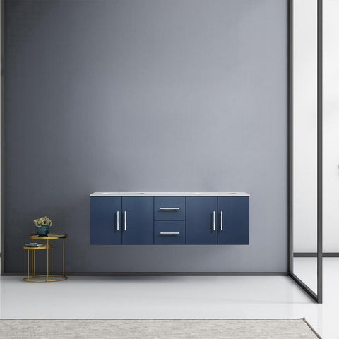 Image of Lexora Geneva Transitional Navy Blue 60" Double Sink Vanity | LG192260DEDS000