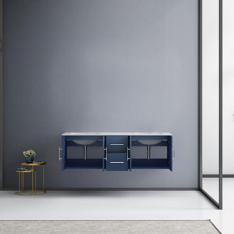 Image of Lexora Geneva Transitional Navy Blue 60" Double Sink Vanity | LG192260DEDS000