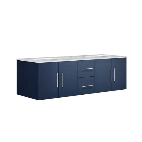 Image of Lexora Geneva Transitional Navy Blue 60" Double Sink Vanity | LG192260DEDS000