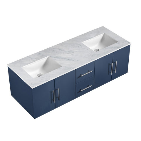 Image of Lexora Geneva Transitional Navy Blue 60" Double Sink Vanity | LG192260DEDS000